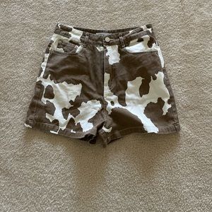 12th Tribe Midland Cow Print Shorts
